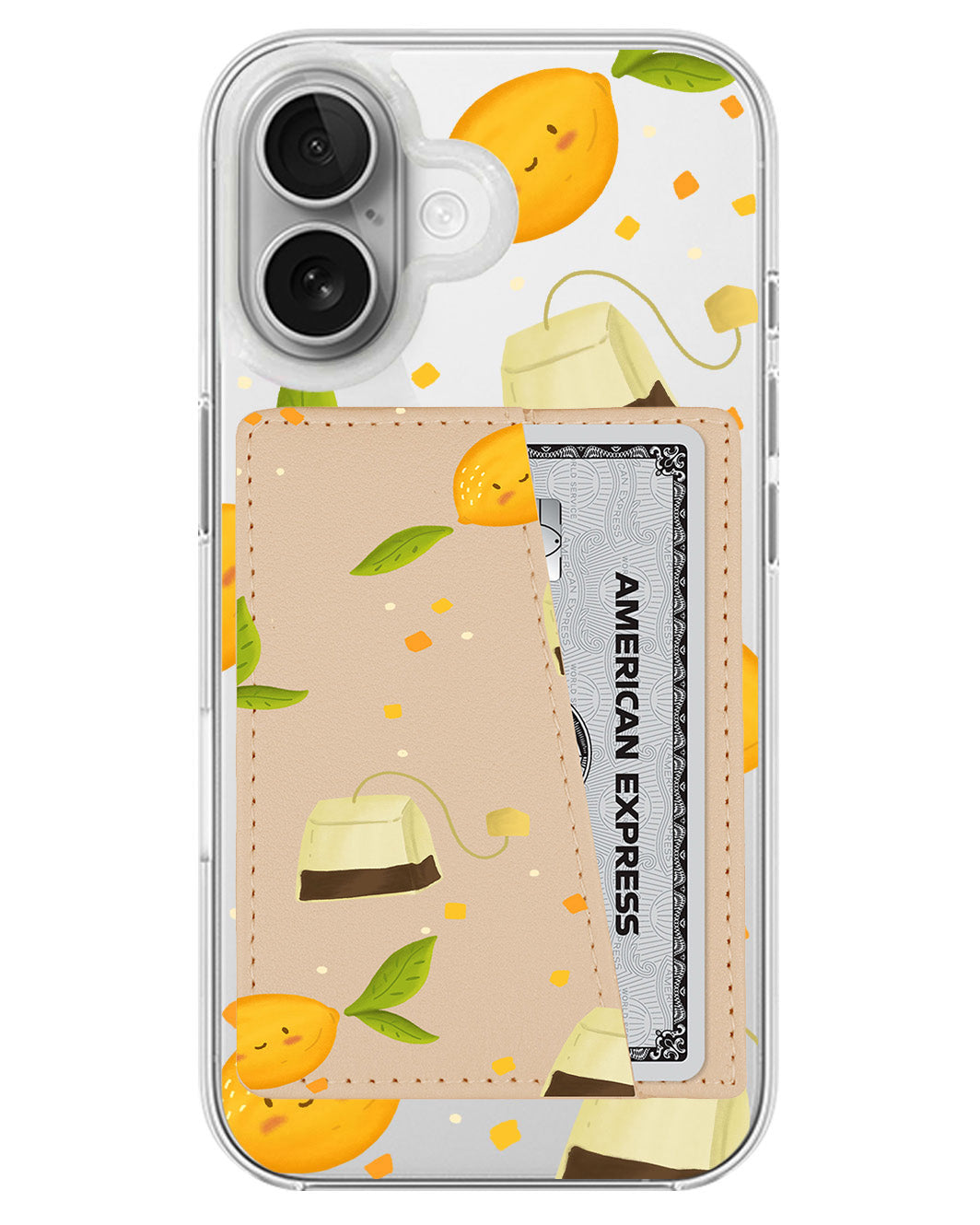 iPhone Leather Wallet Case - Lemon Tea