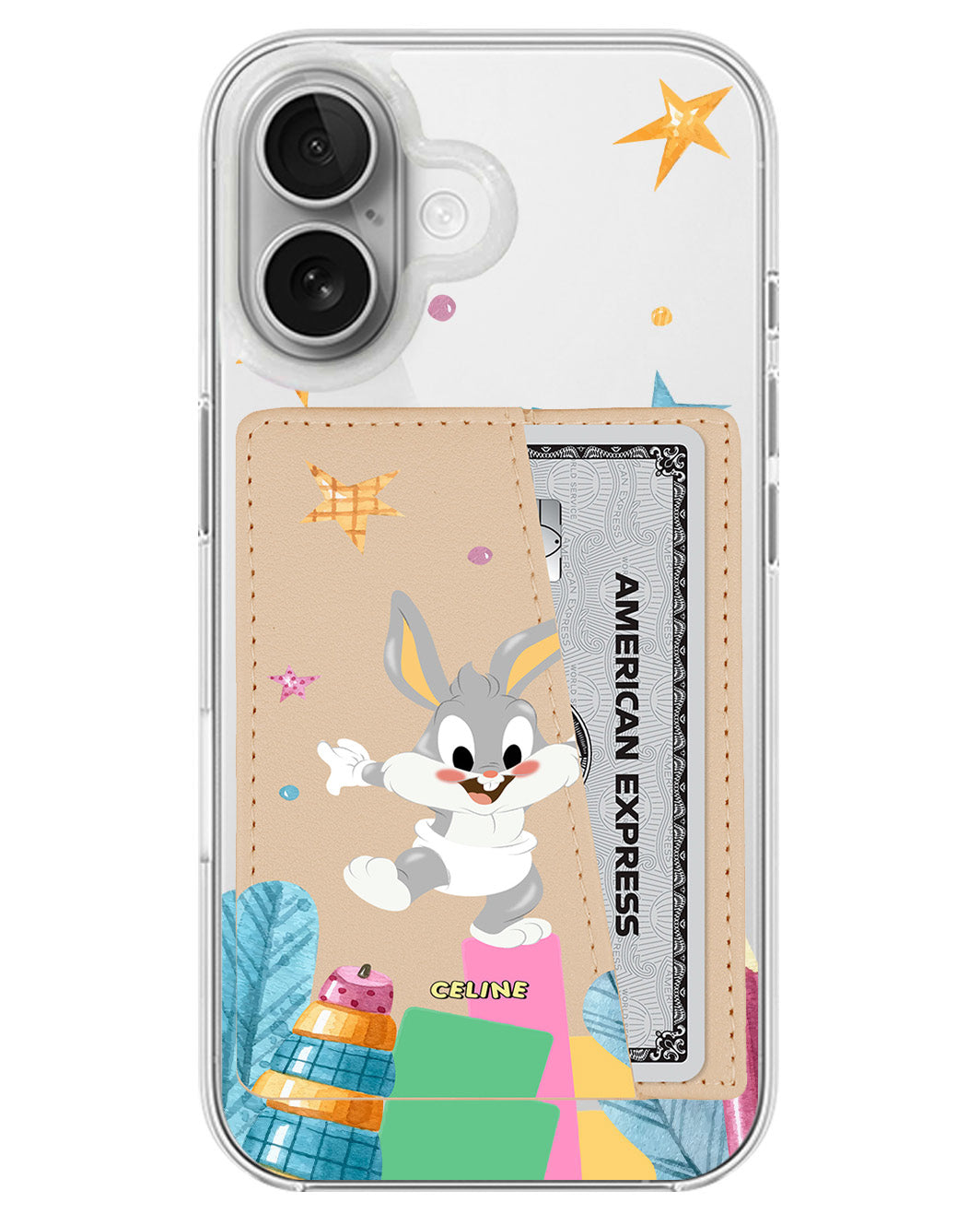 iPhone Leather Wallet Case - Baby Bugs Play