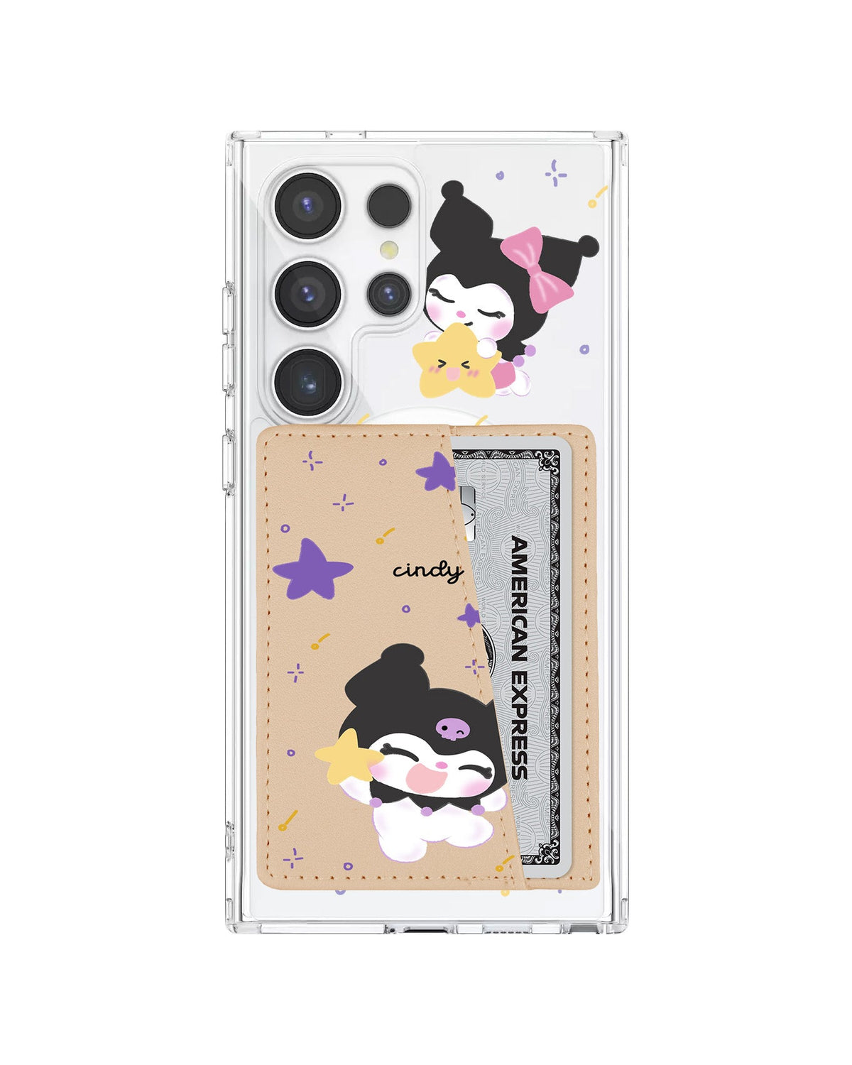 Android Leather Wallet Case - Kuromi Star