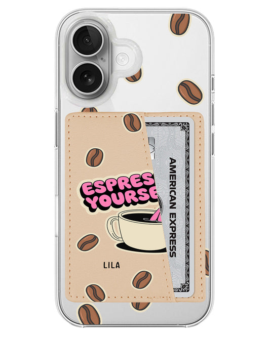 iPhone Leather Wallet Case - Espresso Yourself