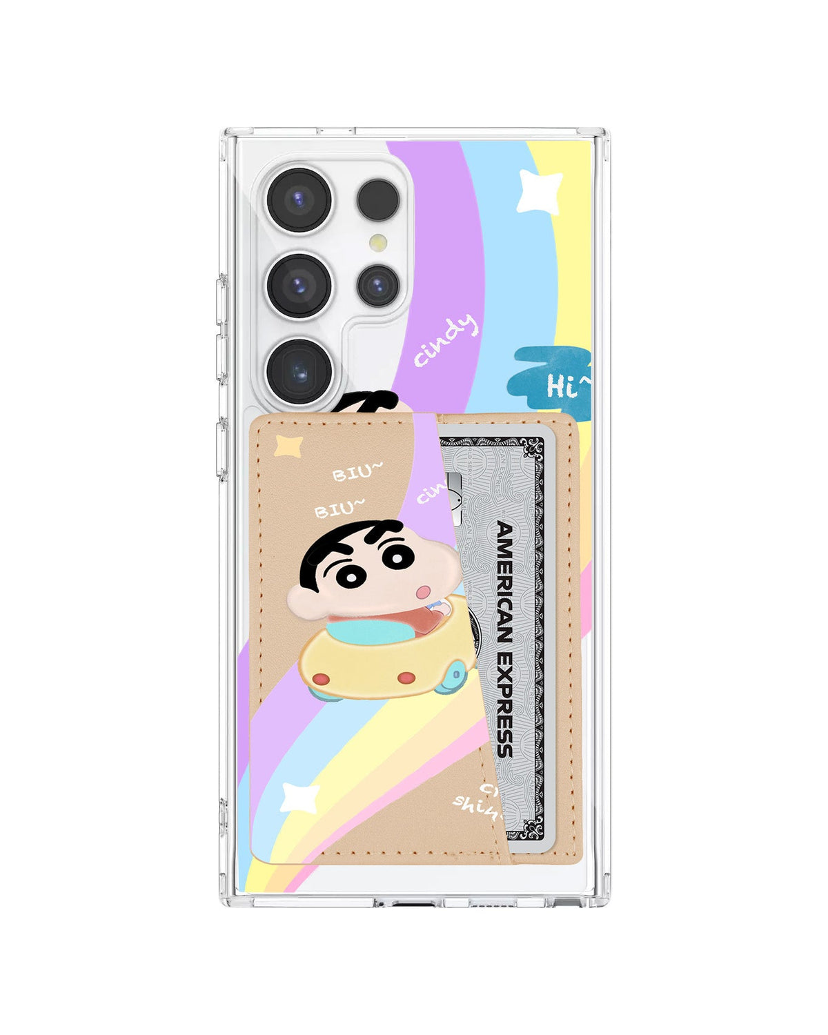 Android Leather Wallet Case - Biu Biu Shinchan