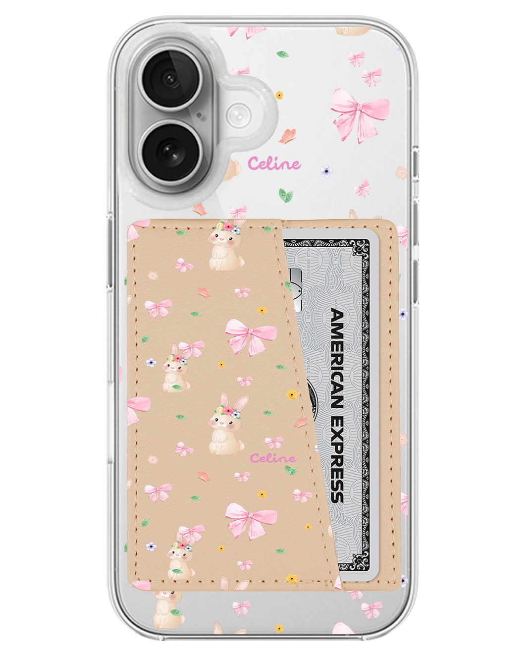 iPhone Leather Wallet Case - Bunny Coquette