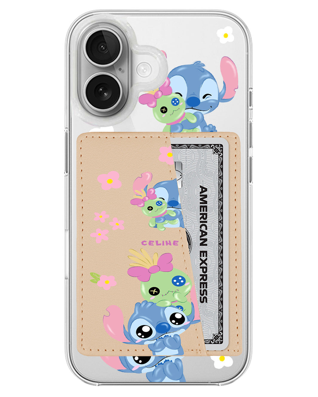 iPhone Leather Wallet Case - Cute Stitch