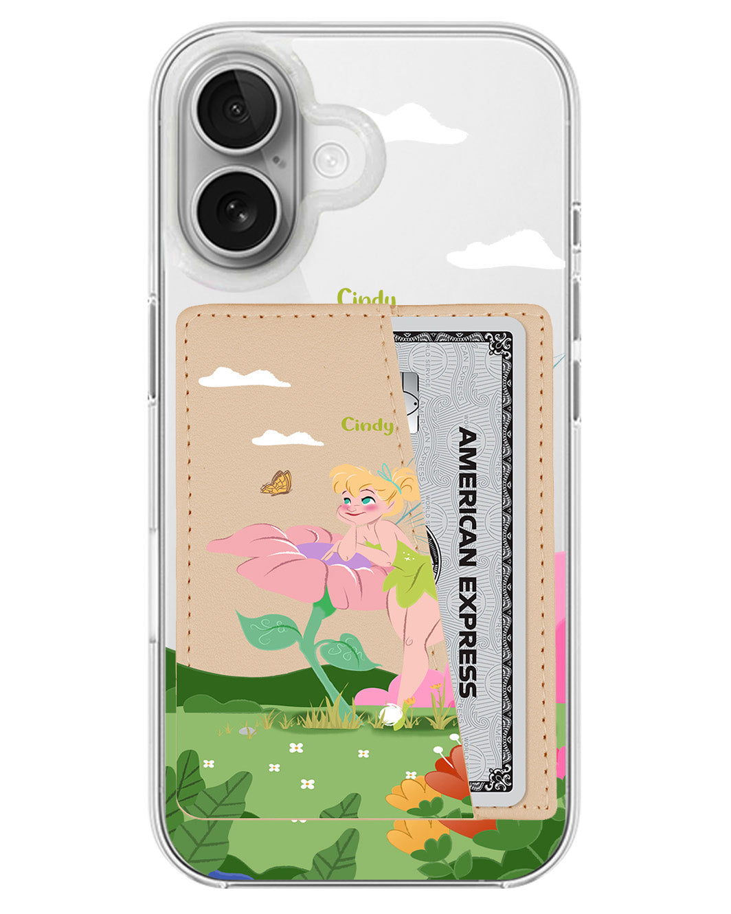 iPhone Leather Wallet Case - Tink Flower