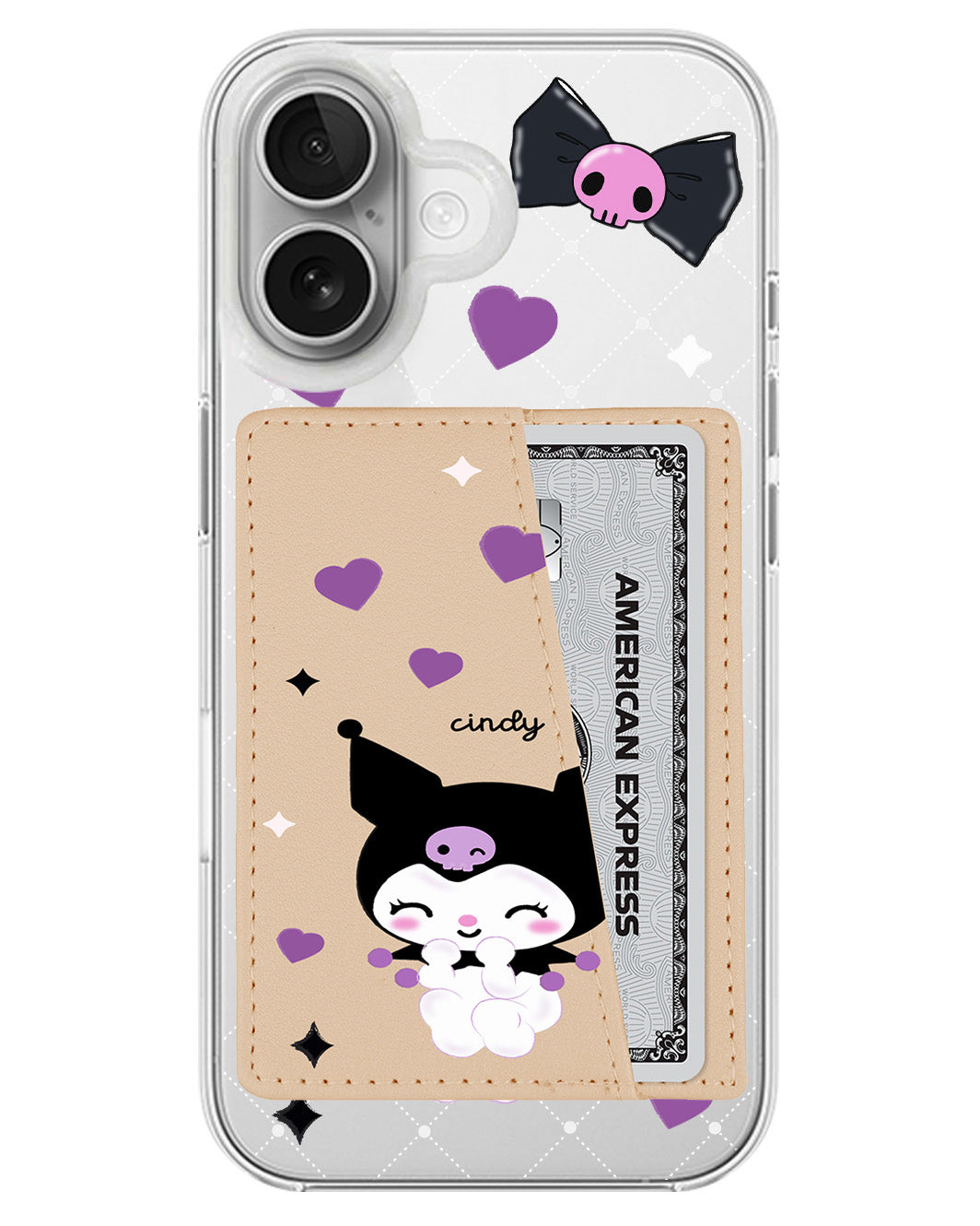 iPhone Leather Wallet Case - Naughty Kuromi