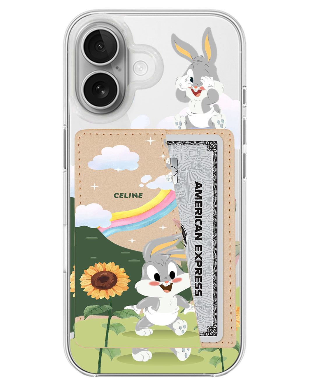 iPhone Leather Wallet Case - Happy Baby Bugs
