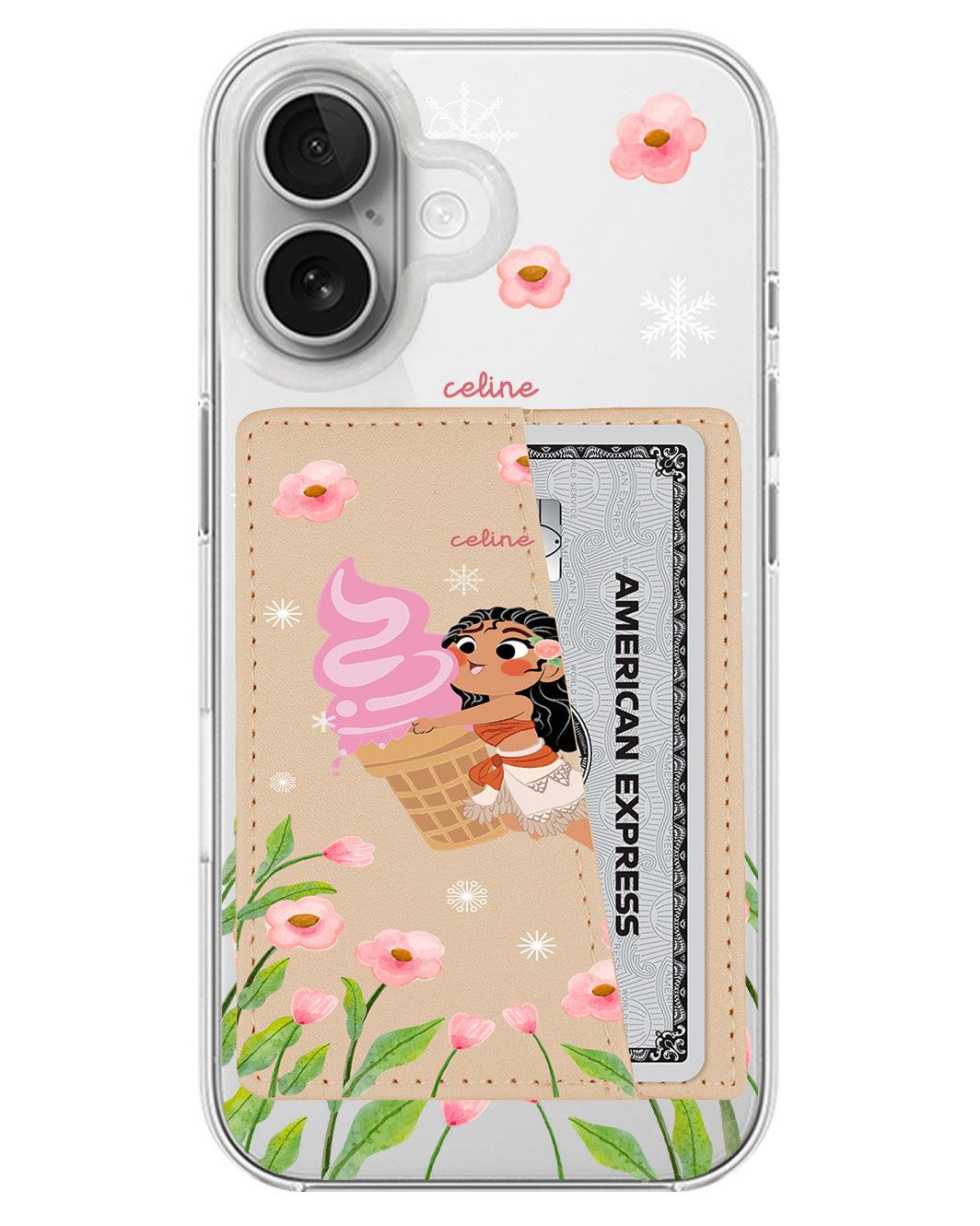 iPhone Leather Wallet Case - Moana Ice