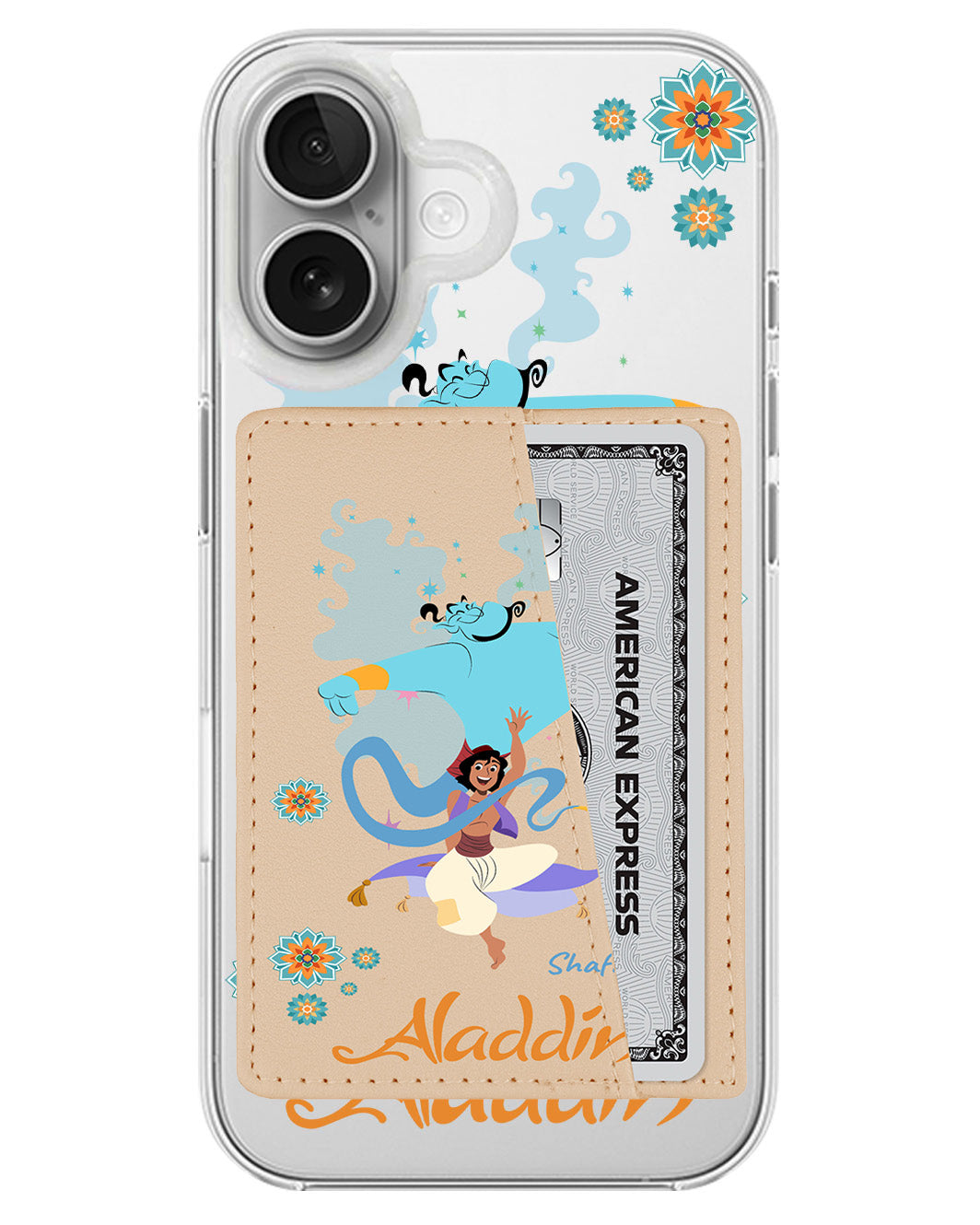iPhone Leather Wallet Case - Aladdin And Genie