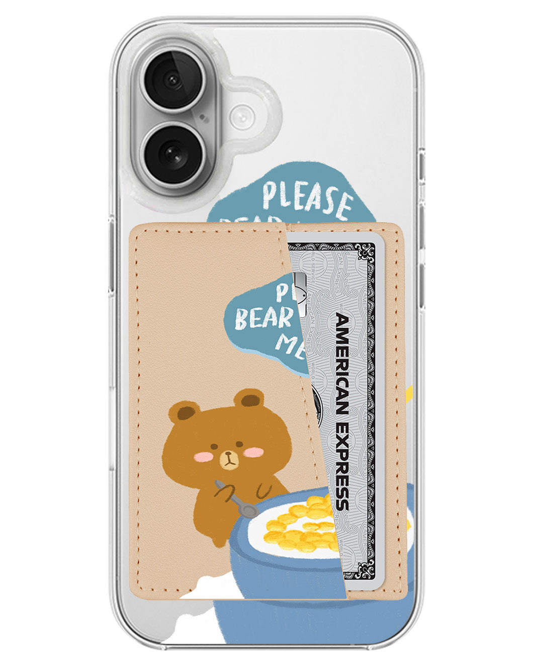 iPhone Leather Wallet Case - Bear Cereal