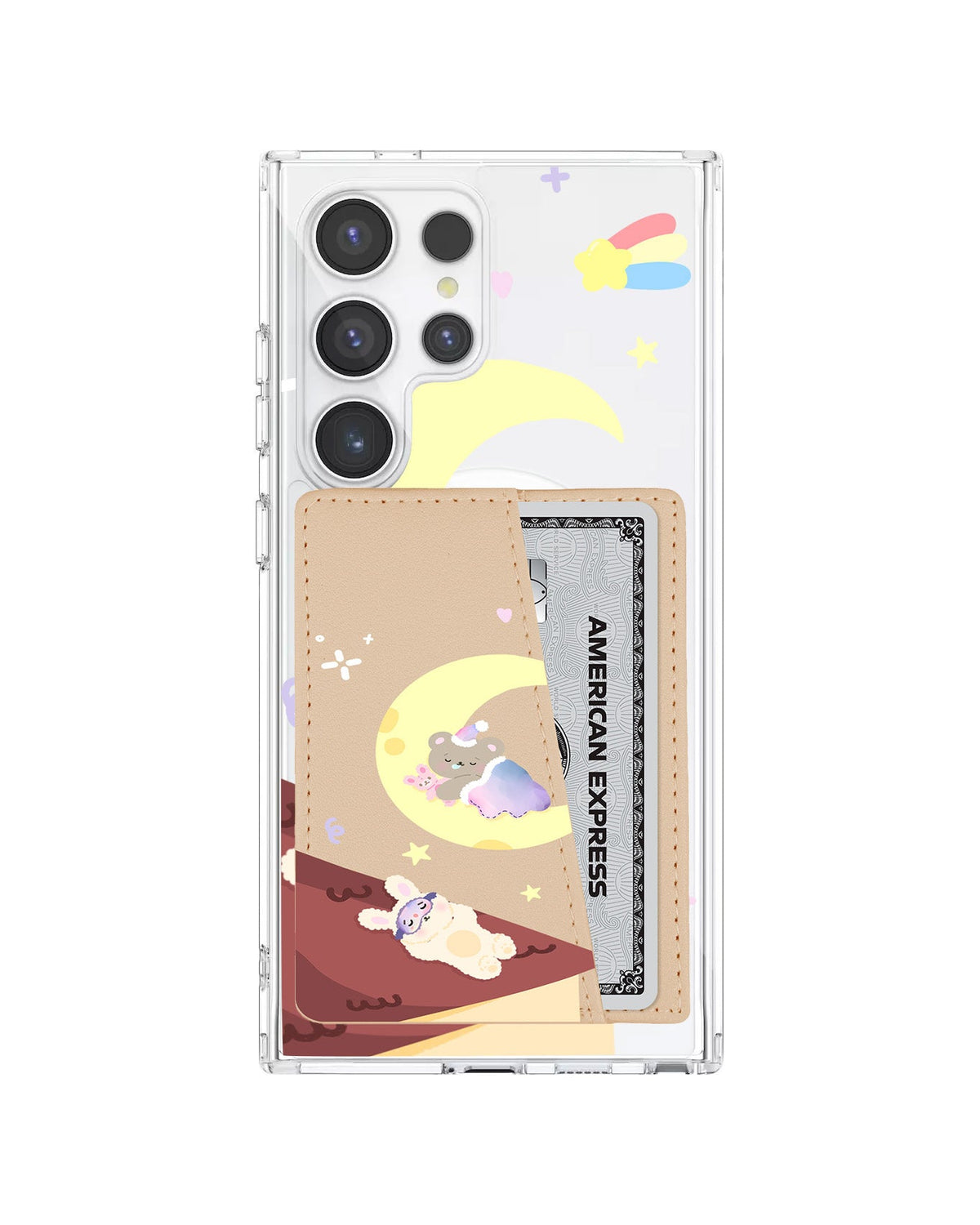 Android Leather Wallet Case - Moon Teddy