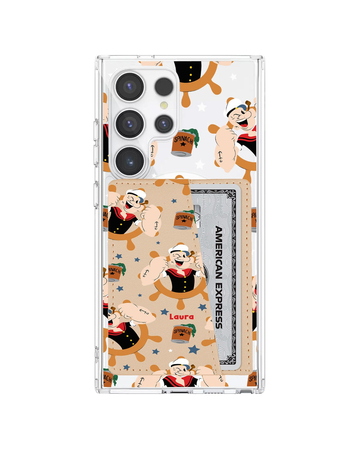 Android Leather Wallet Case - Popeye Pattern
