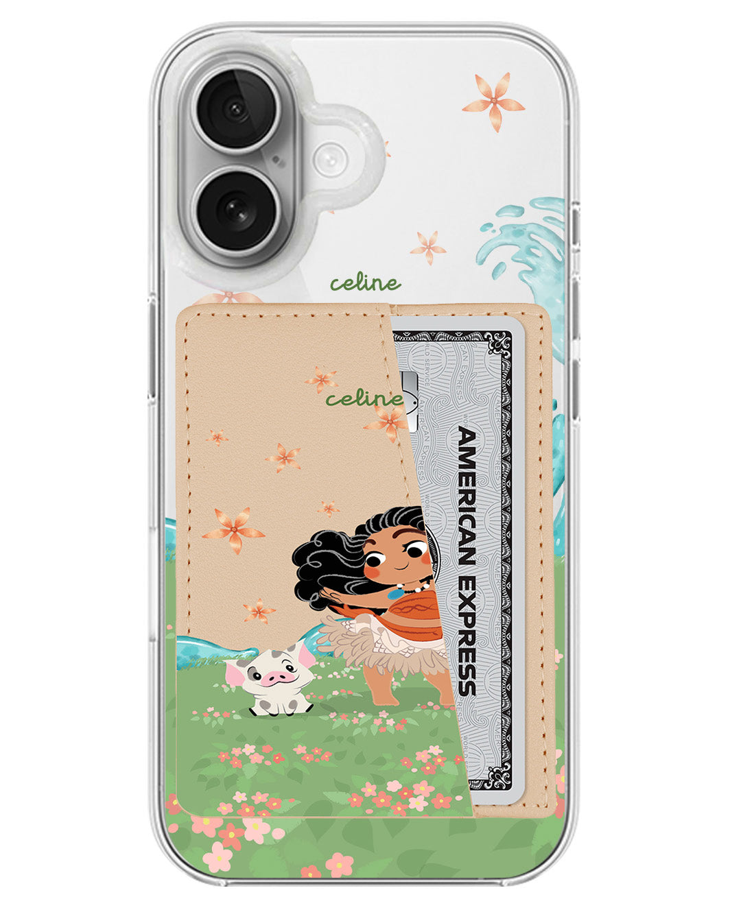 iPhone Leather Wallet Case - Moana Pua