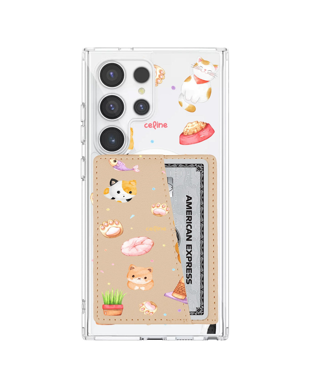 Android Leather Wallet Case - Play With Kitty