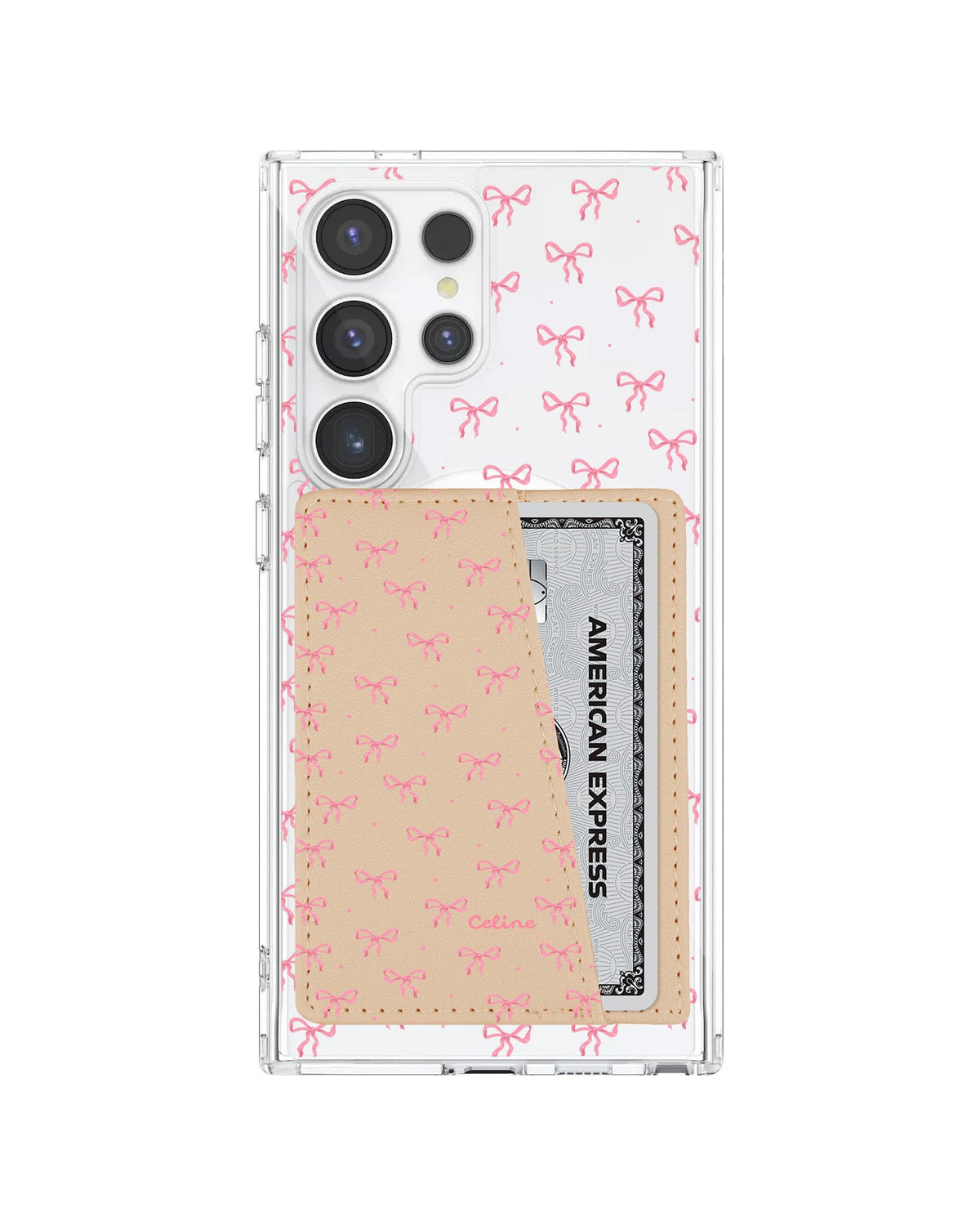 Android Leather Wallet Case - Pink Ribbon