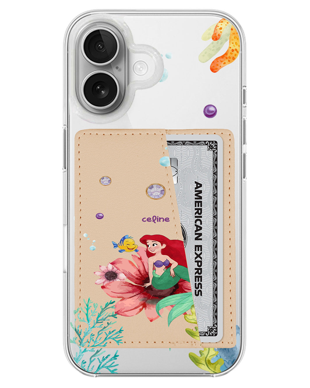 iPhone Leather Wallet Case - Little Mermaid