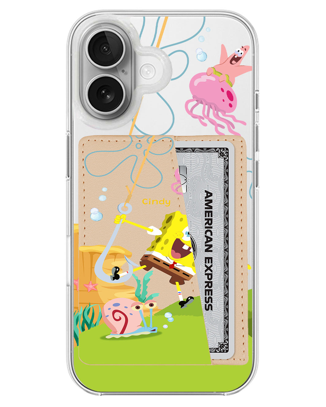 iPhone Leather Wallet Case - Spongebob 2
