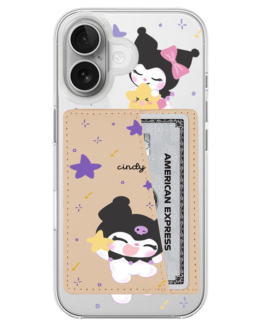 iPhone Leather Wallet Case - Kuromi Star