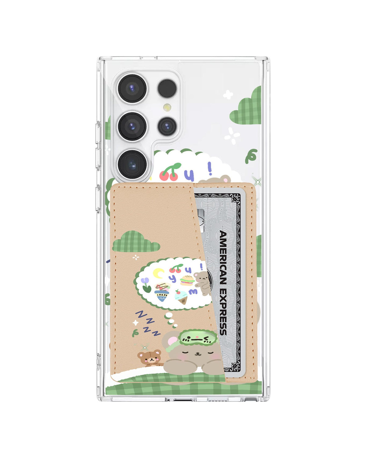 Android Leather Wallet Case - Dreaming Teddy