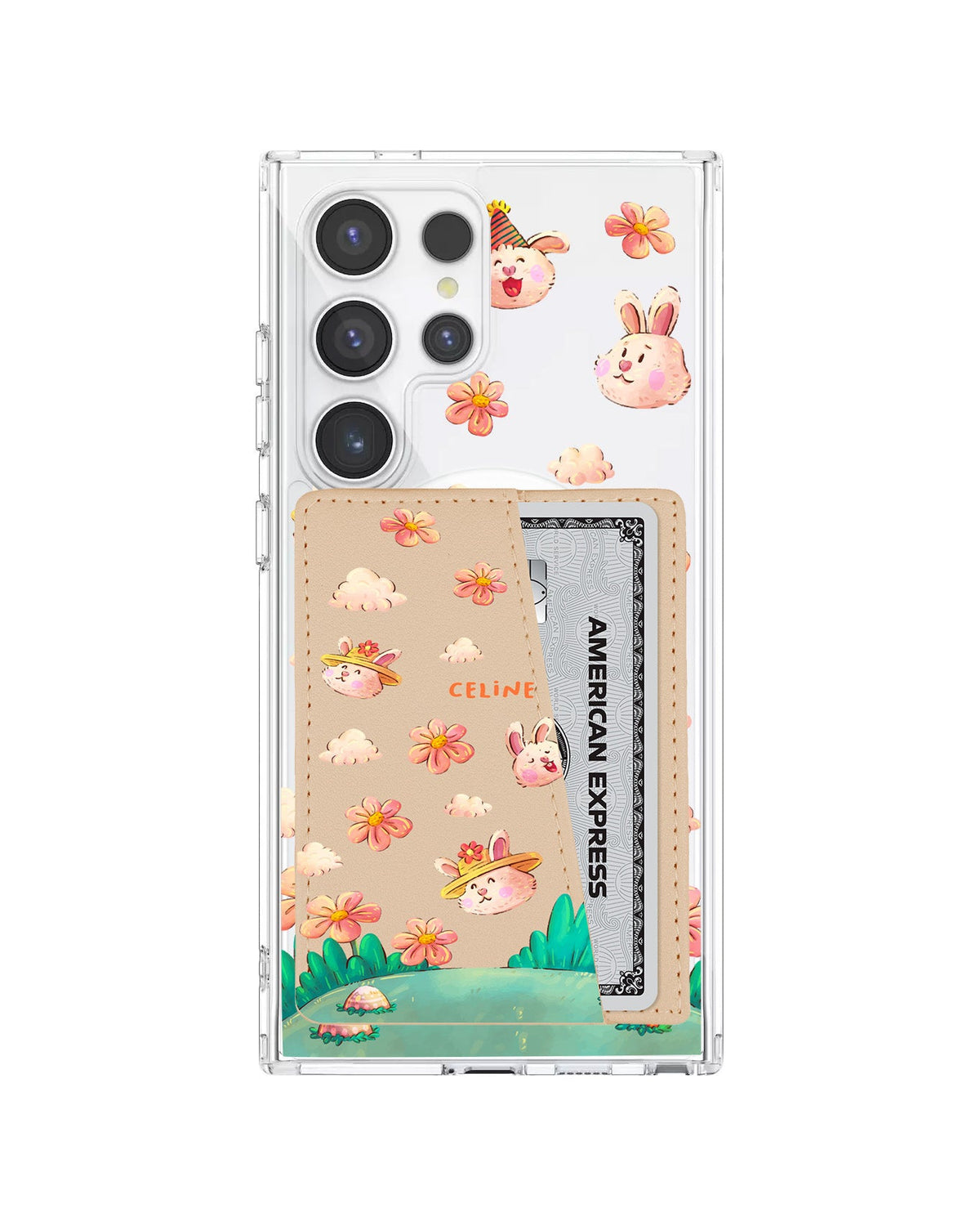 Android Leather Wallet Case - Gardening Bunny