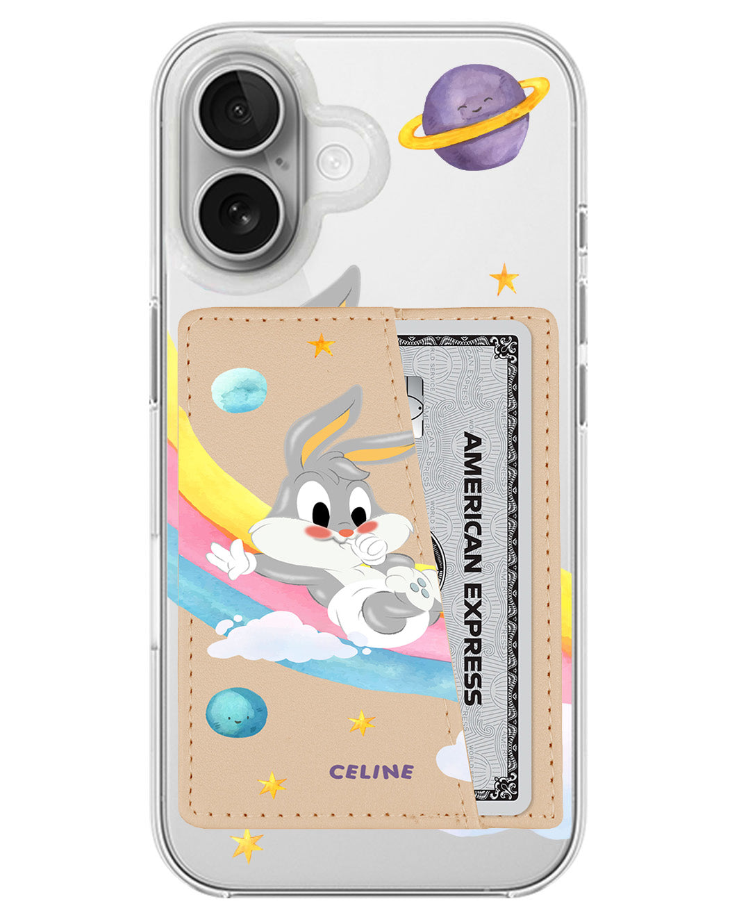 iPhone Leather Wallet Case - Baby Bugs Dream