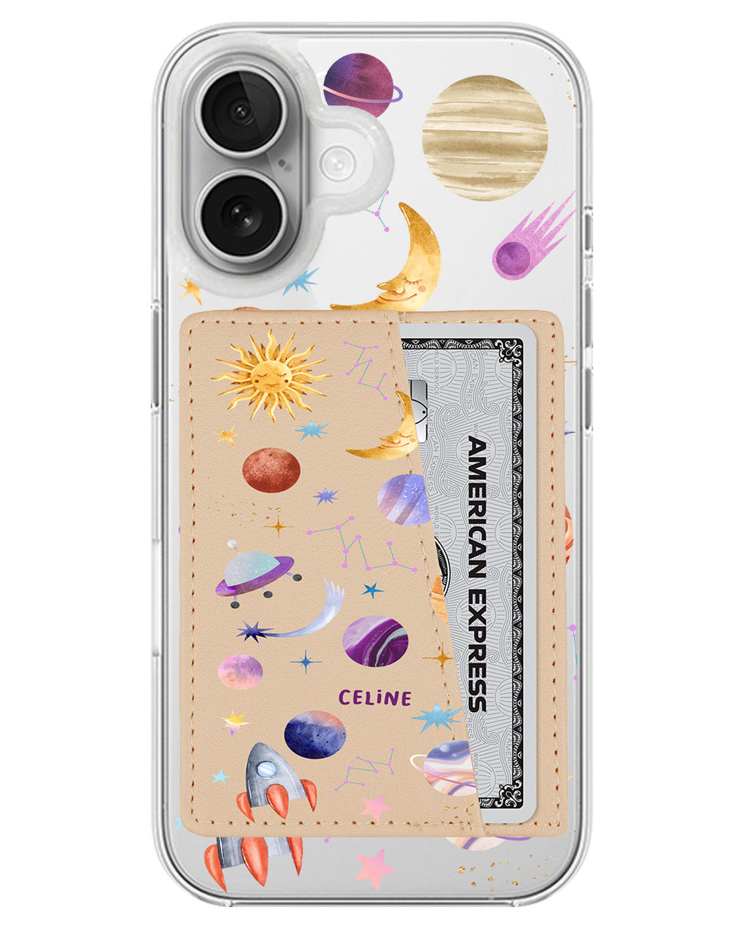 iPhone Leather Wallet Case - Planetarium