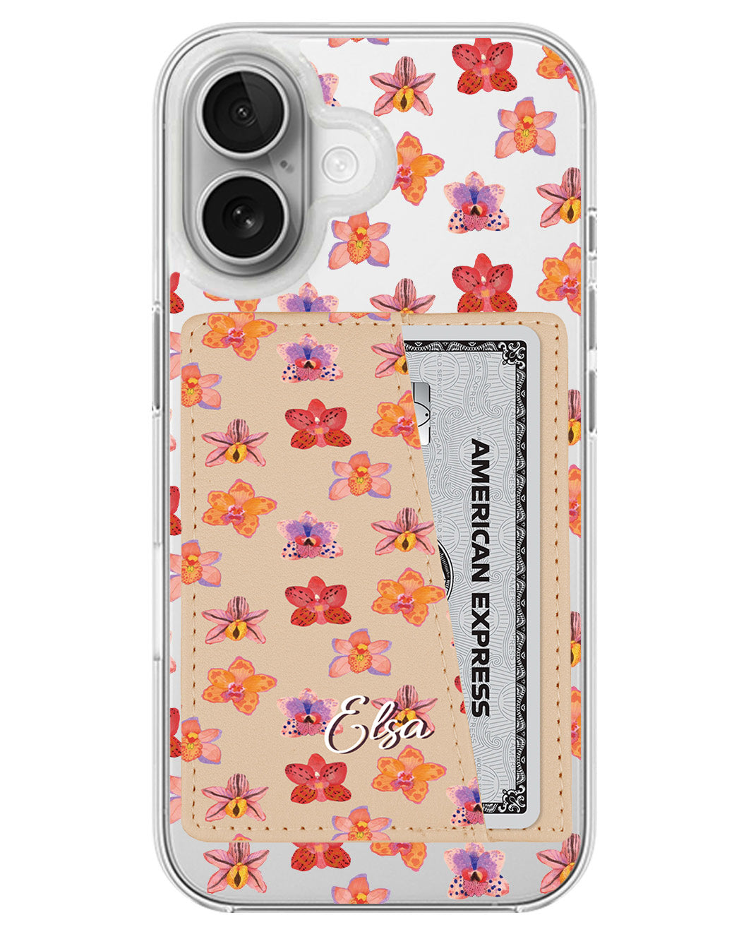 iPhone Leather Wallet Case - Floral Twilight