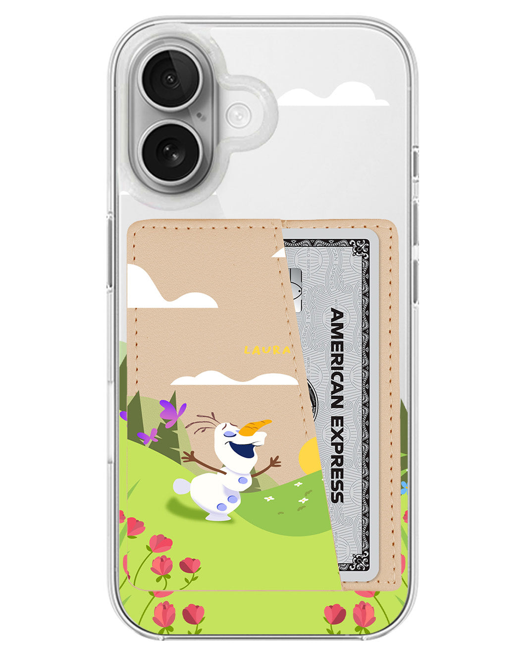 iPhone Leather Wallet Case - Olaf Love Spring
