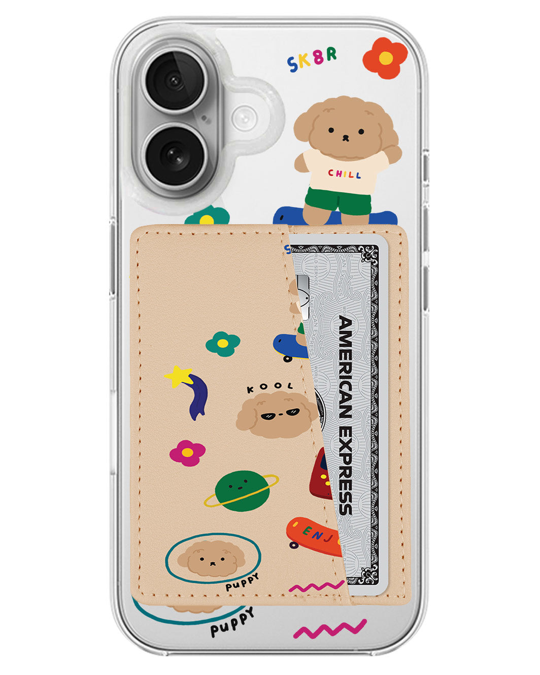 iPhone Leather Wallet Case - Puppy Life