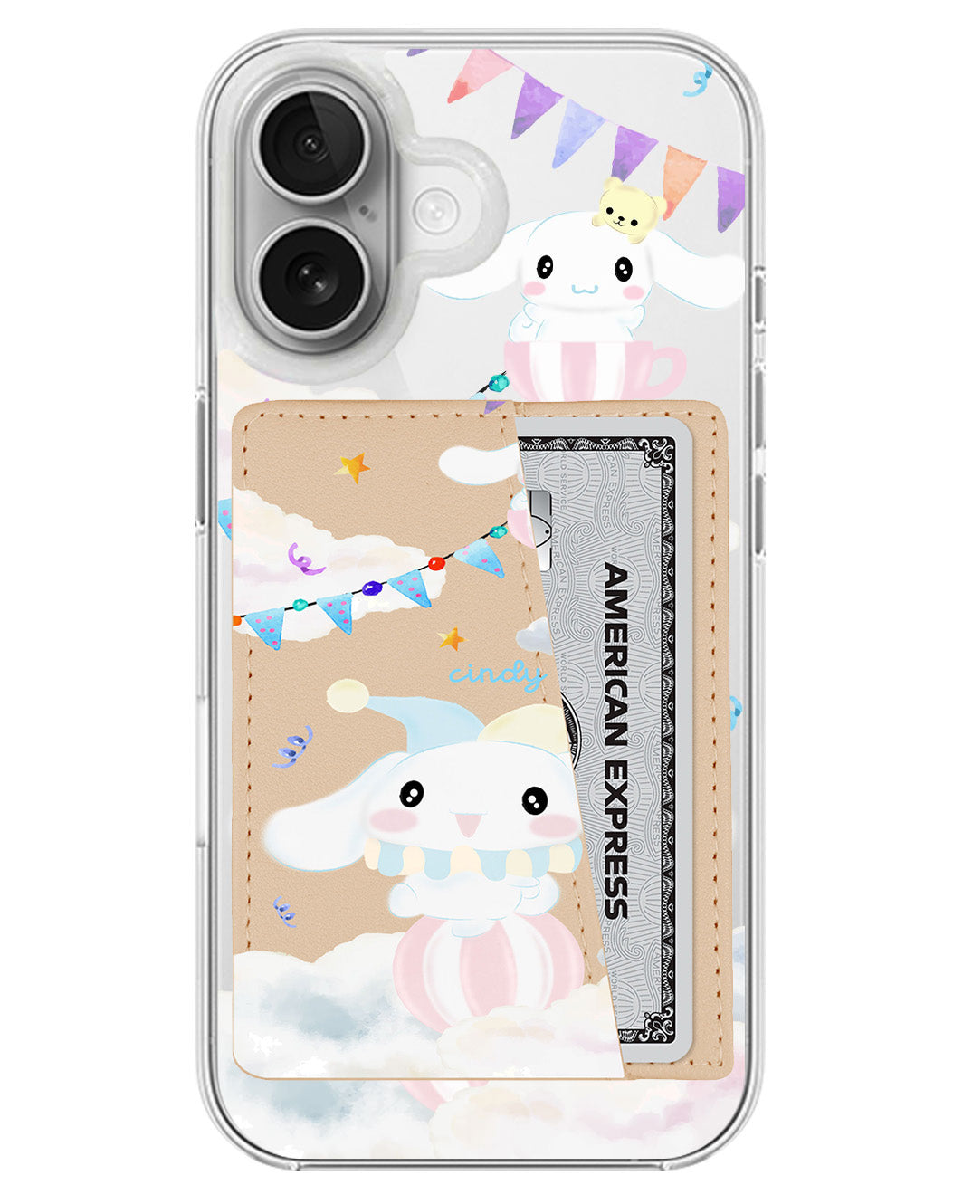 iPhone Leather Wallet Case - Cinnamoroll Circus