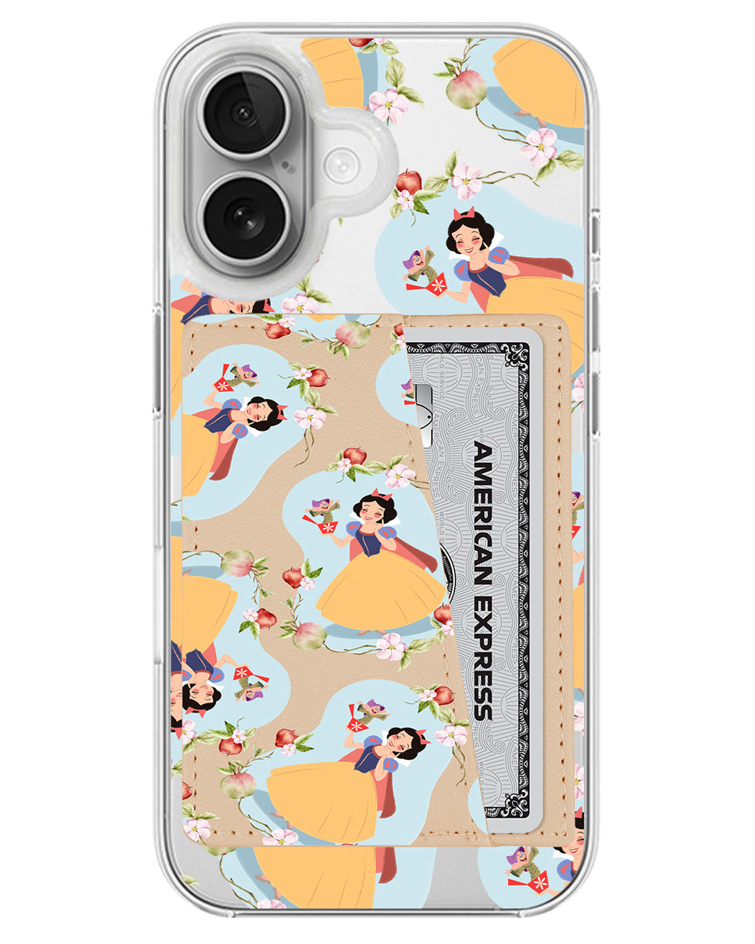 iPhone Leather Wallet Case - Snow White Pattern