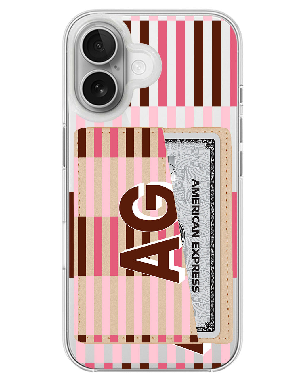 iPhone Leather Wallet Case - Strawberry Mocha