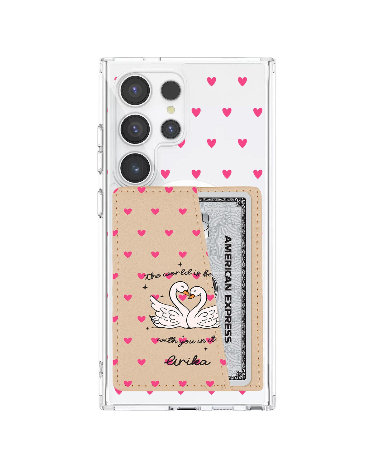 Android Leather Wallet Case - Swan Soulmate