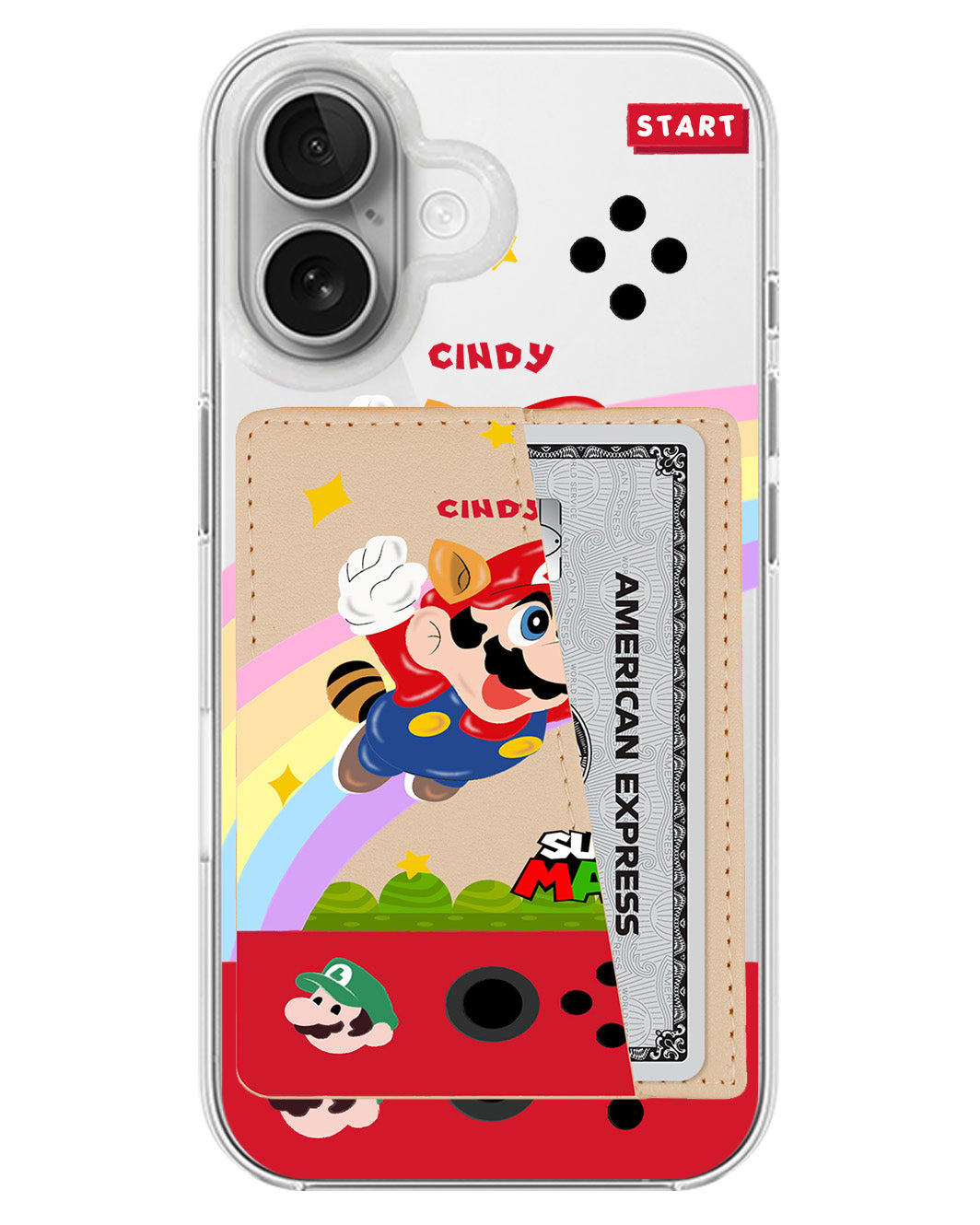 iPhone Leather Wallet Case - Super Swing Mario