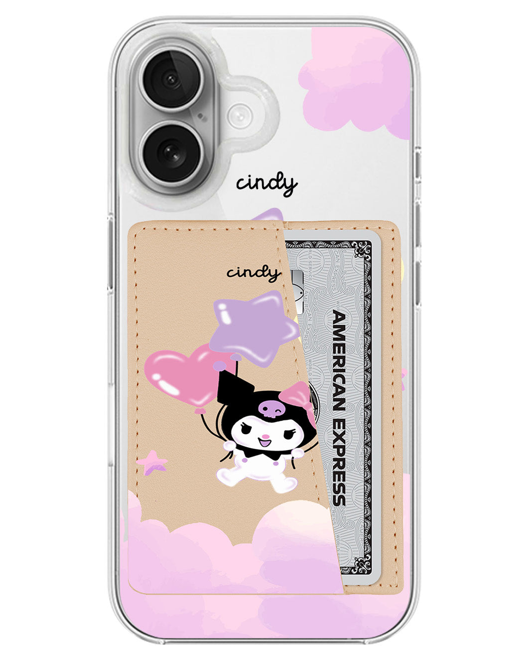 iPhone Leather Wallet Case - Balloon Kuromi