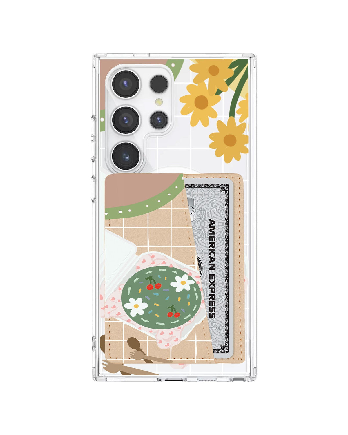 Android Leather Wallet Case - Cherry Bento
