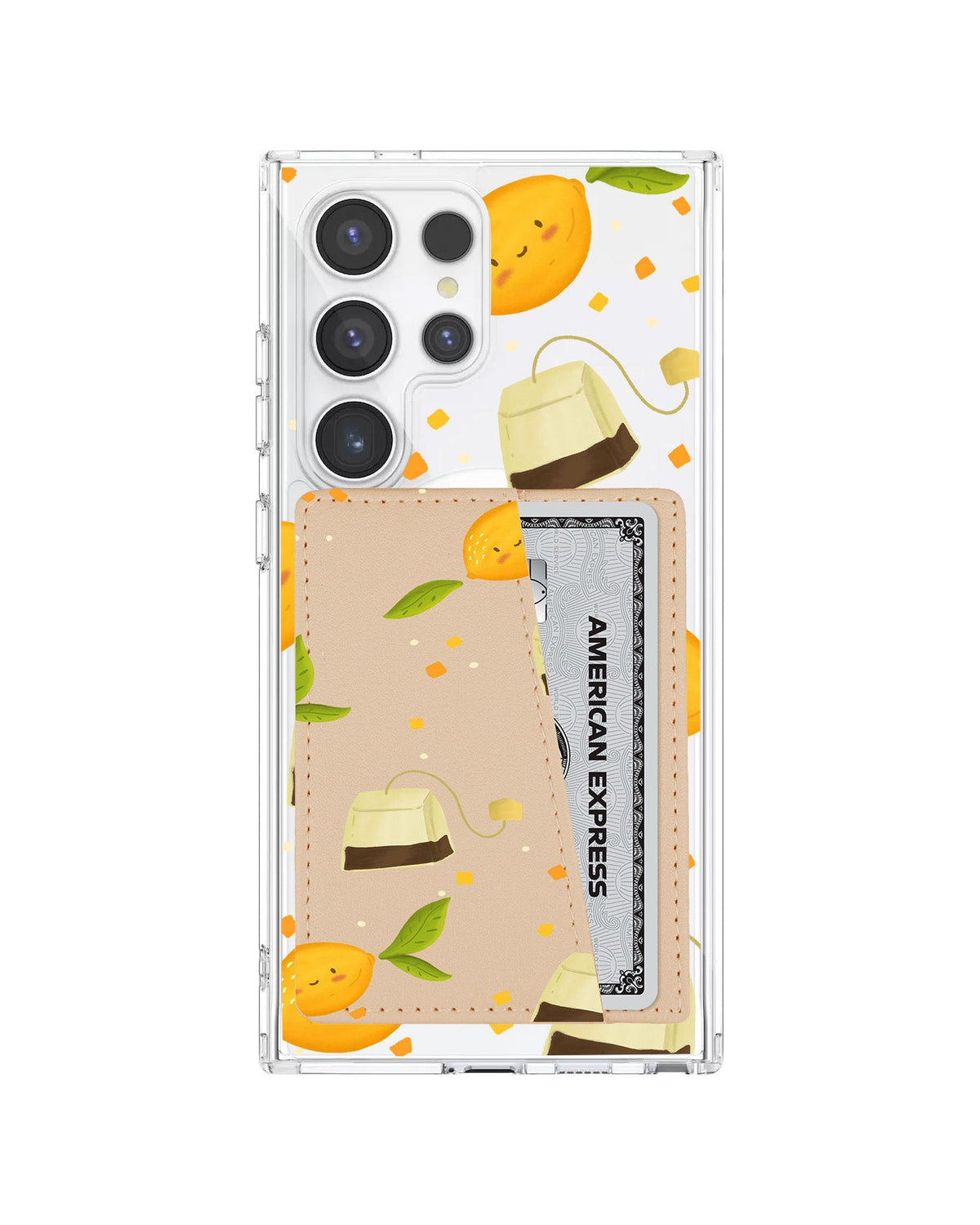 Android Leather Wallet Case - Lemon Tea