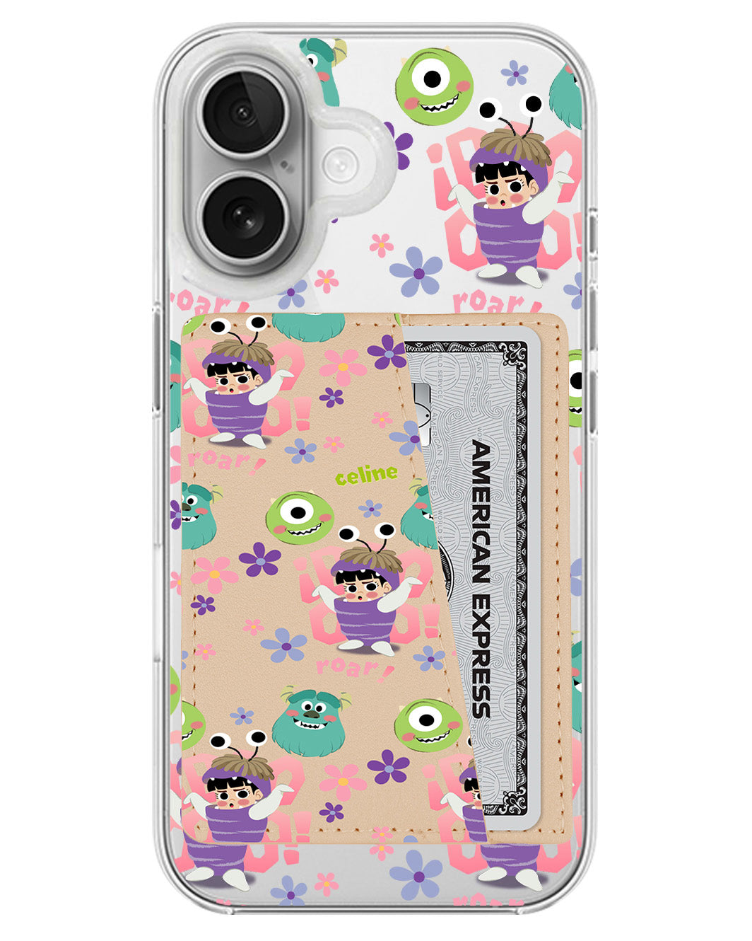 iPhone Leather Wallet Case - Boo Pattern