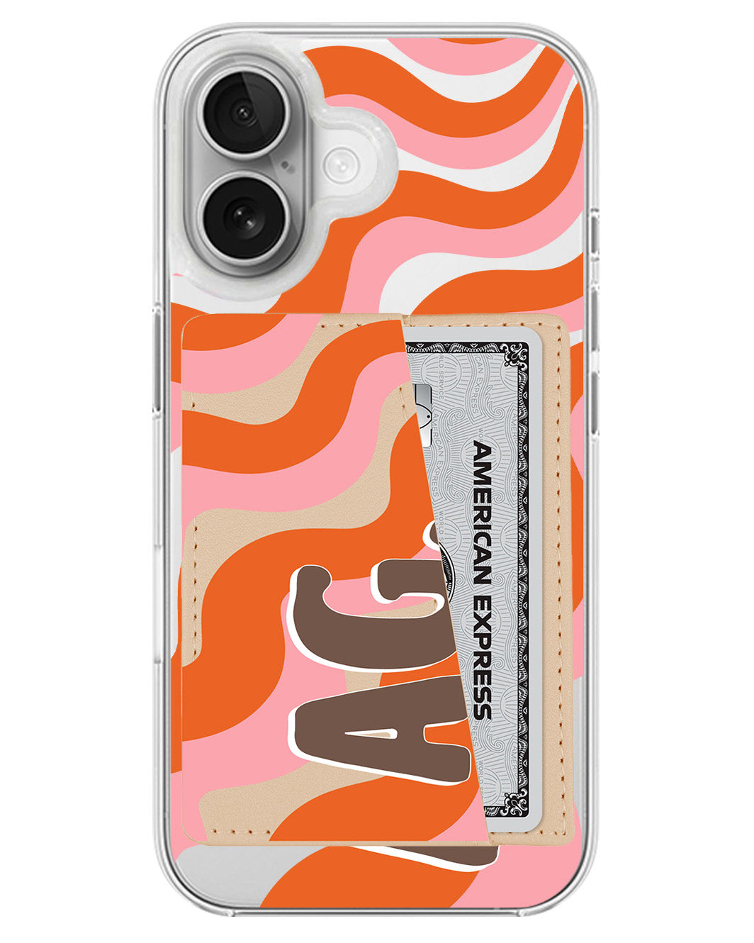 iPhone Leather Wallet Case - Tangerine Twist