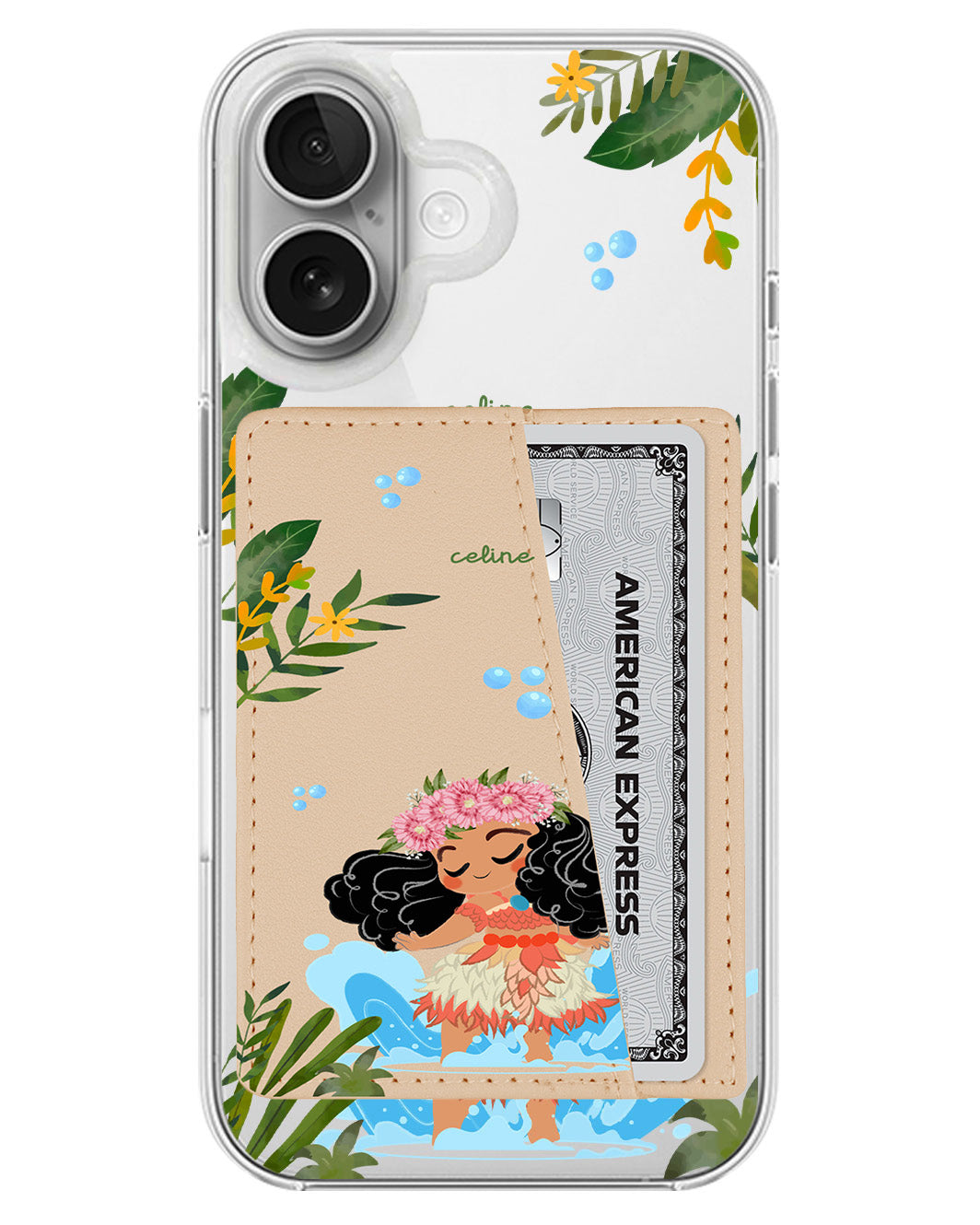iPhone Leather Wallet Case - Moana Dance
