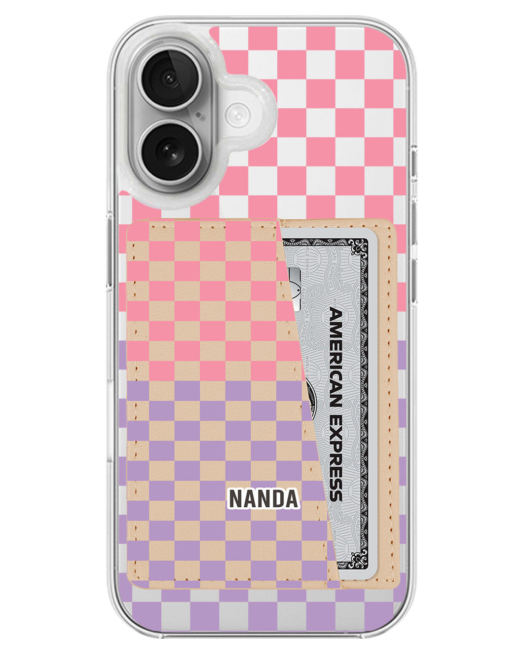 iPhone Leather Wallet Case - Candy checkmate