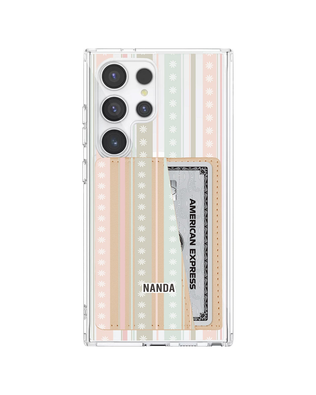 Android Leather Wallet Case - Soft Bloom Stripes