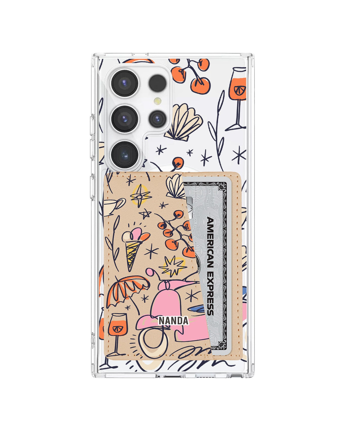 Android Leather Wallet Case - Vacation Scribbles