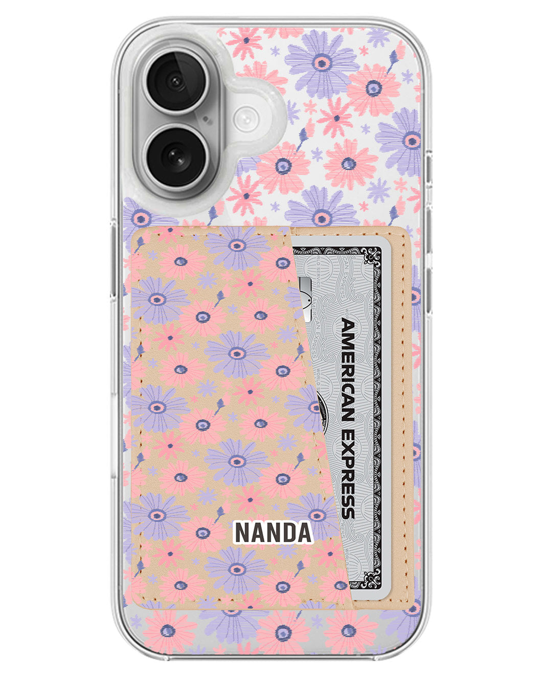 iPhone Leather Wallet Case - Lilac Meadow