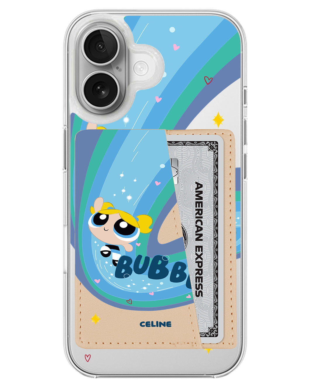 iPhone Leather Wallet Case - Bubbles