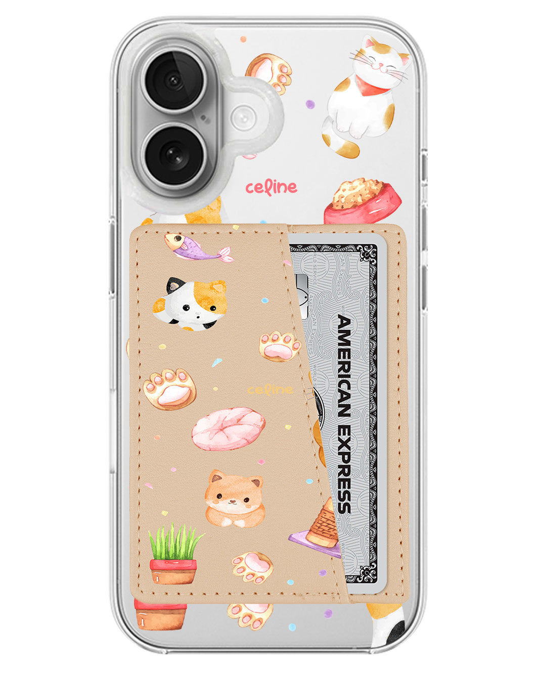 iPhone Leather Wallet Case - Play With Kitty