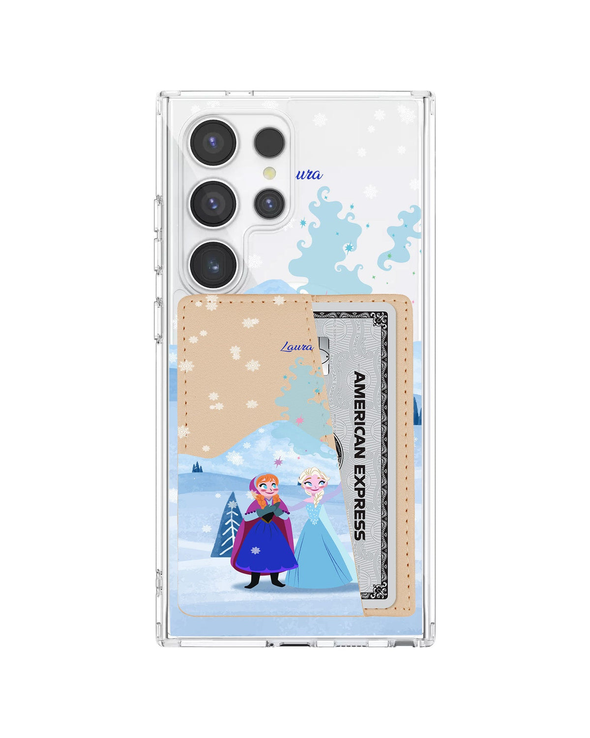 Android Leather Wallet Case - Elsa And Anna