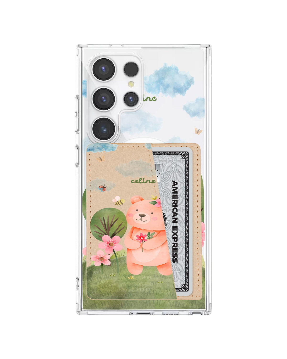 Android Leather Wallet Case - Bear In Spring