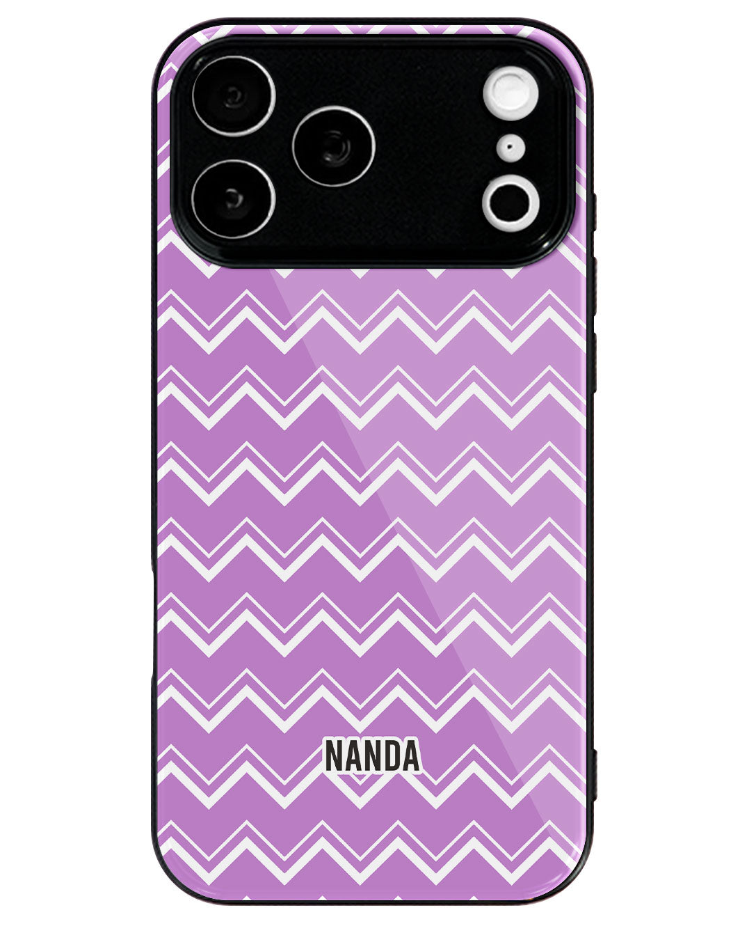 iPhone Premium Glaze Case - Lvender Zigzag