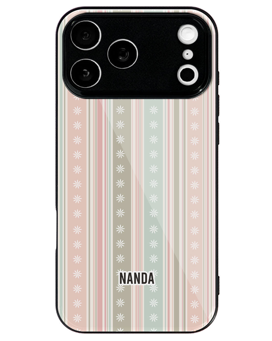 iPhone Premium Glaze Case - Soft Bloom Stripes