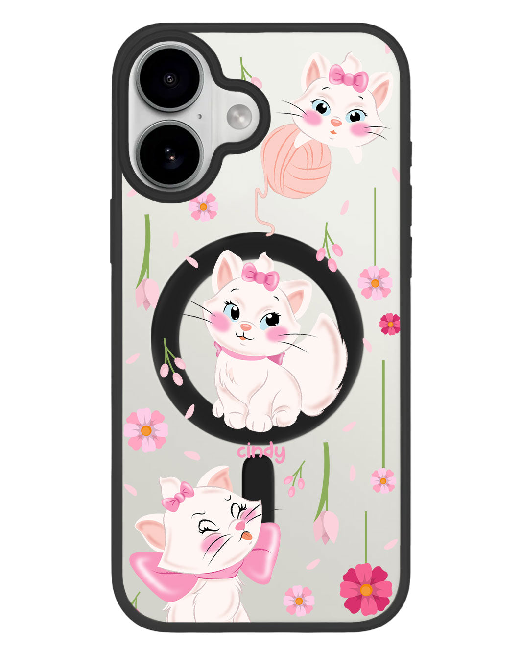 iPhone Premium Impact Case - Marie the Cat Flower
